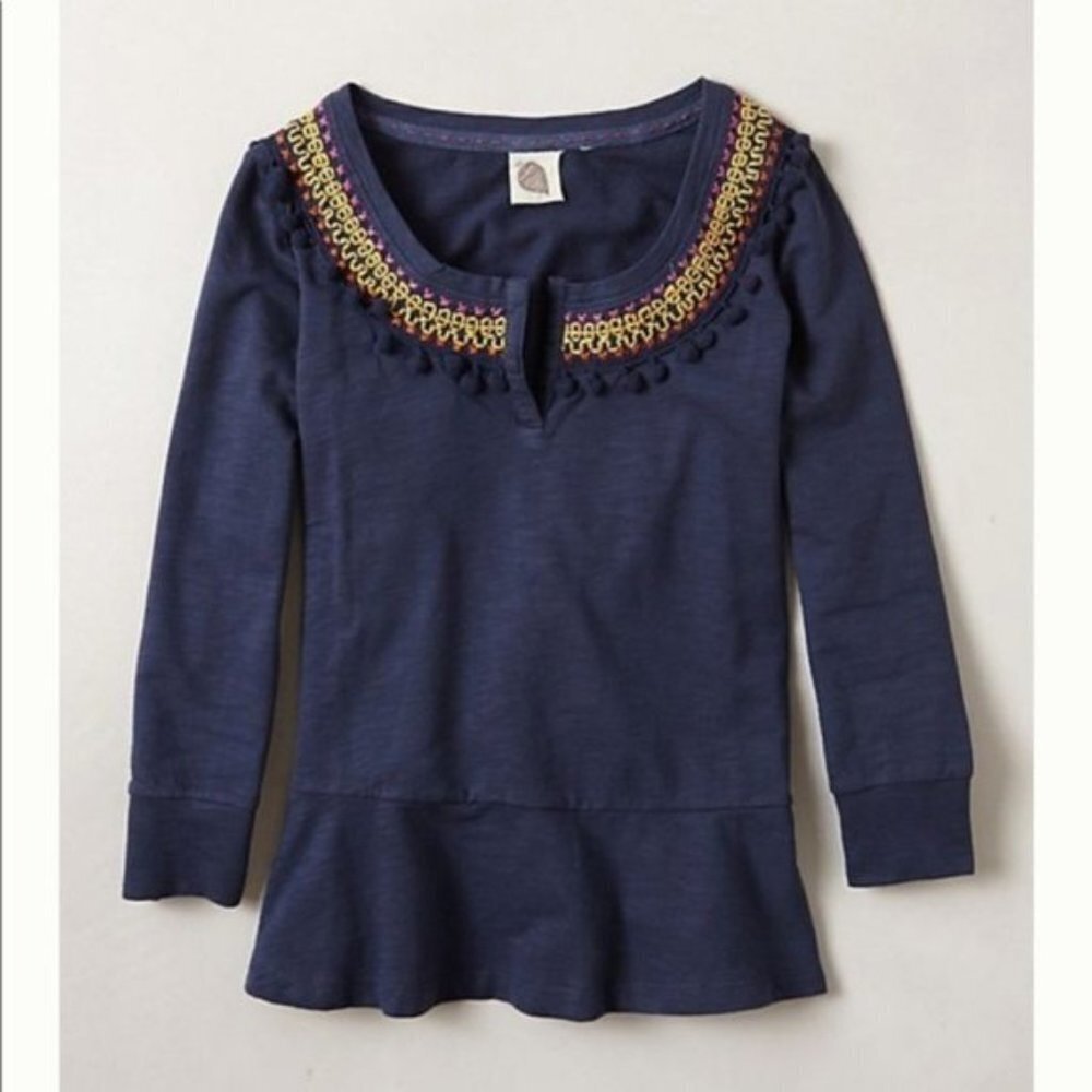 Anthropologie Lilka Toorie Embroidered Top
